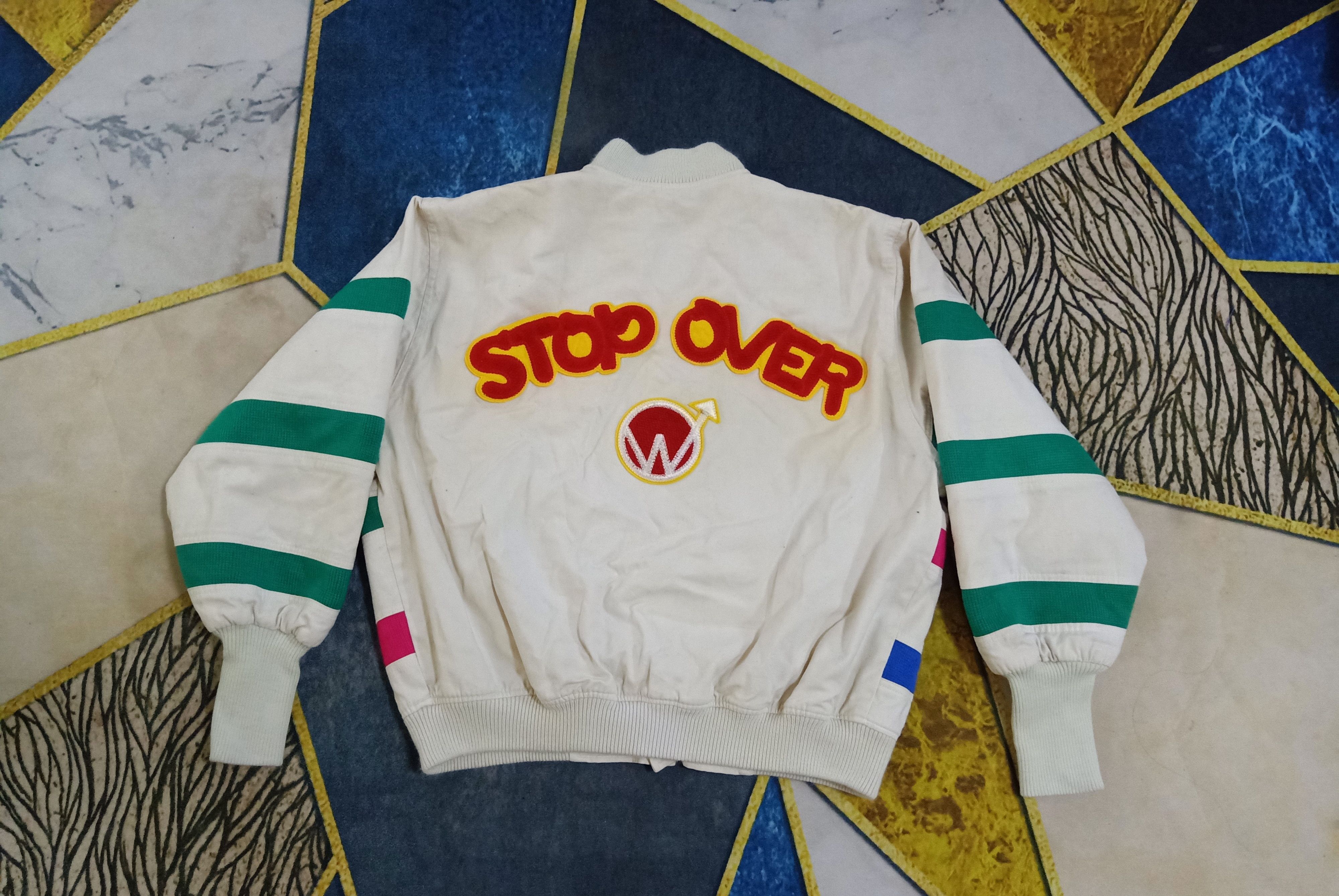 Rare Vtg Step Over Bomber multicolor Jacket - 3