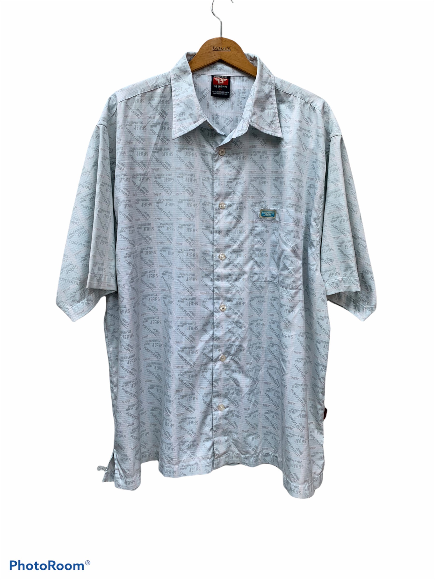 Vintage - Vintage Pure Playaz Hip Hop Full Over Print Button Shirt - 3