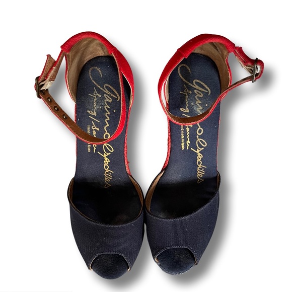 Red and Blue Wedge Espadrilles - 2