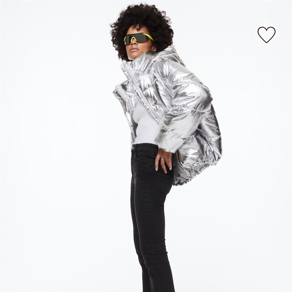 H&M Silver Metallic Hooded Puffer Jacket - 6