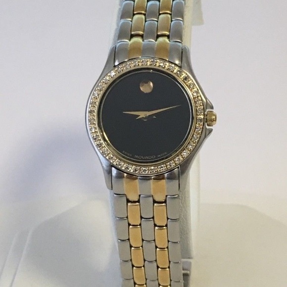 Movado Museum Two Tone 85-E4-9812 Diamond Watch - 5