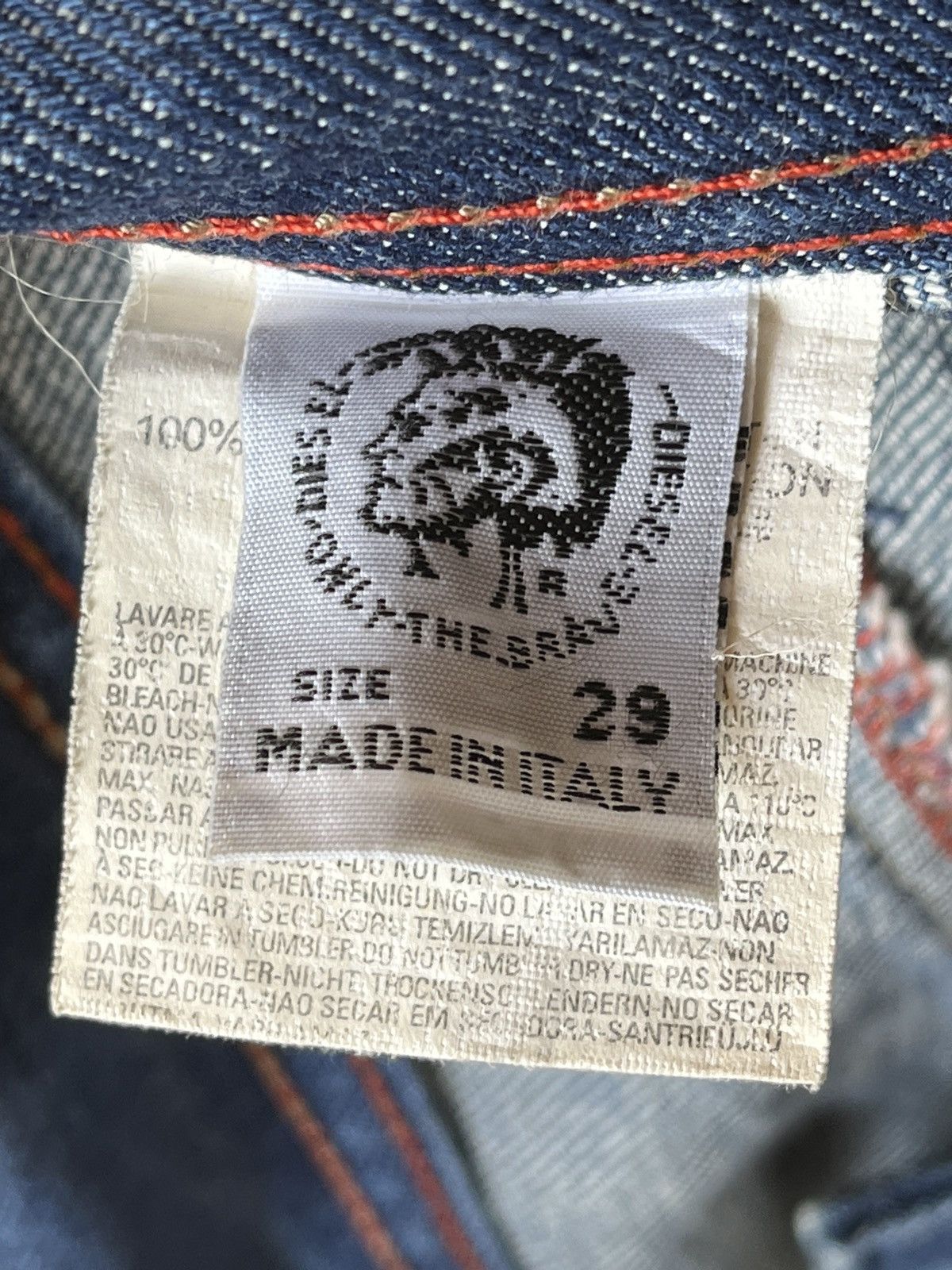 VINTAGE FADED DIESEL FLARE DENIM JEANS MADE IN ITALY - 8