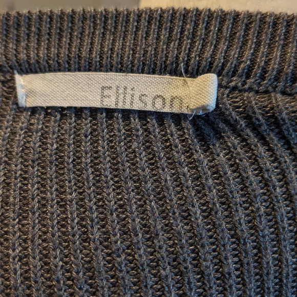 Ellison Gray Knit Pom-Pom Sweater Large - 5