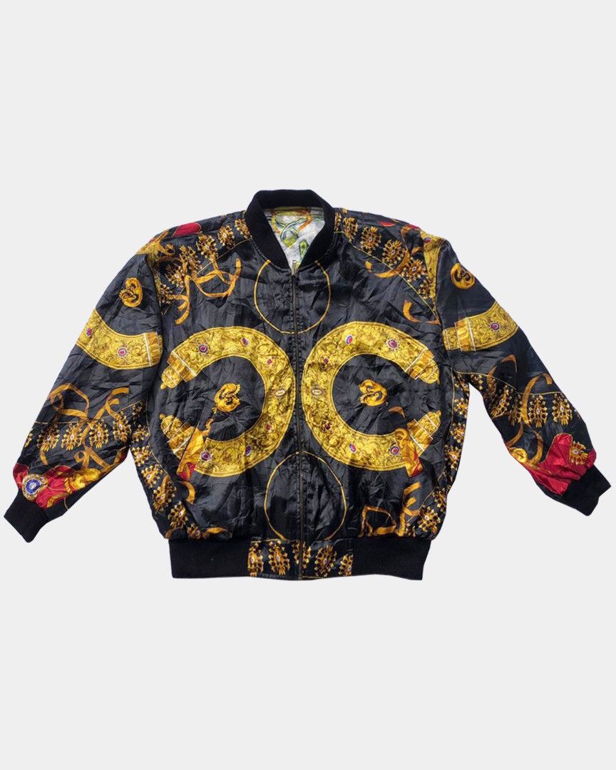 Sensations Bomber Jacket - ⚡️Reversible Satin Bomber Inspired VERSACE BOROQUE Sz L - 1