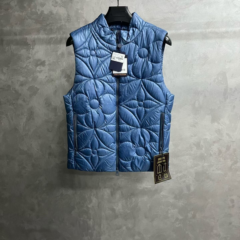 Louis Vuitton Blue Floral Padded Vest - 1