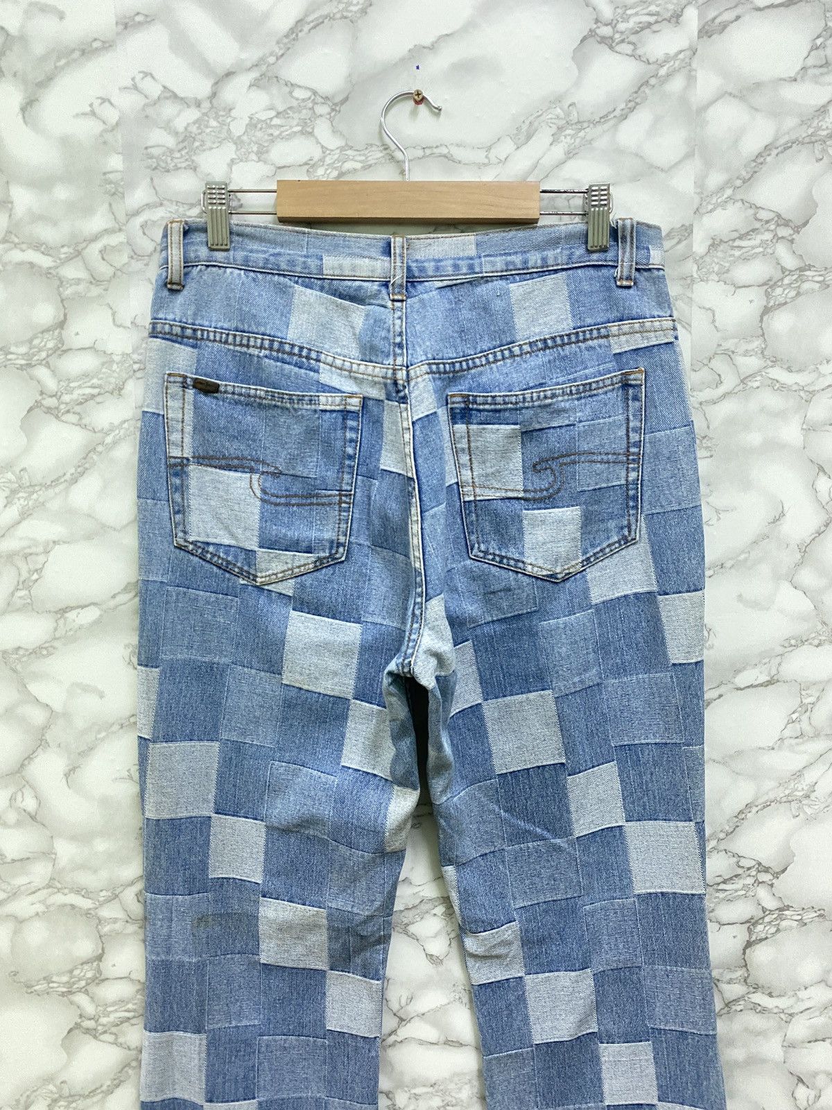 Designer - FAMOUS CREST JEANS CHECKED DENIM PANTS - 10