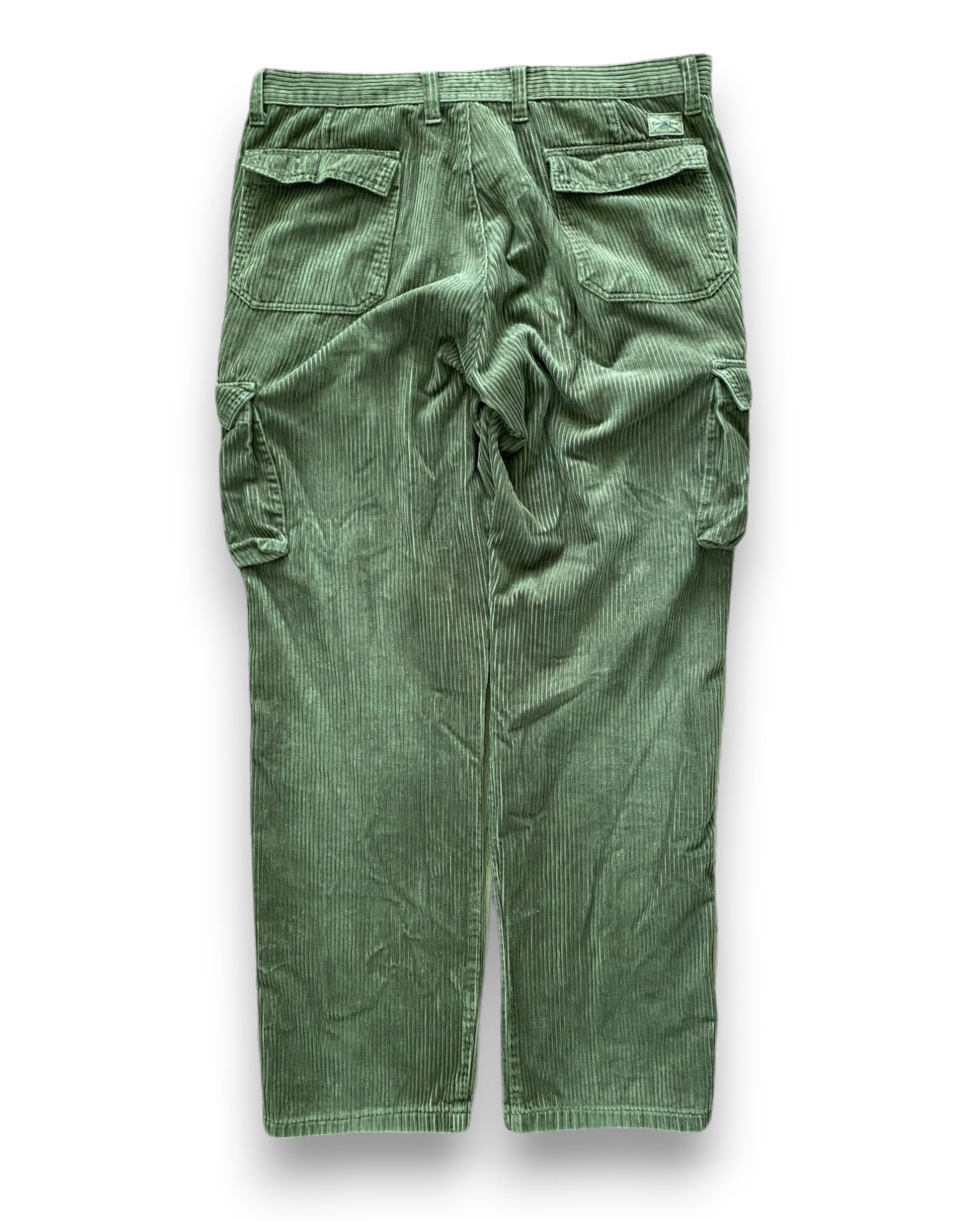 Corduroy Cargo Pants Olive Vintage Y2K Streetwear Men’s XL - 8