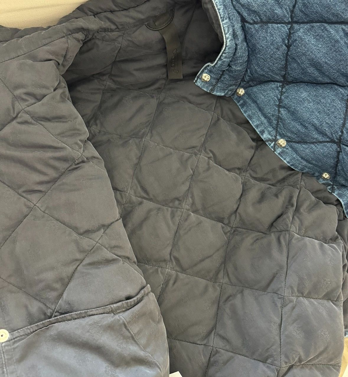 Denim puffer lined jacket - 4