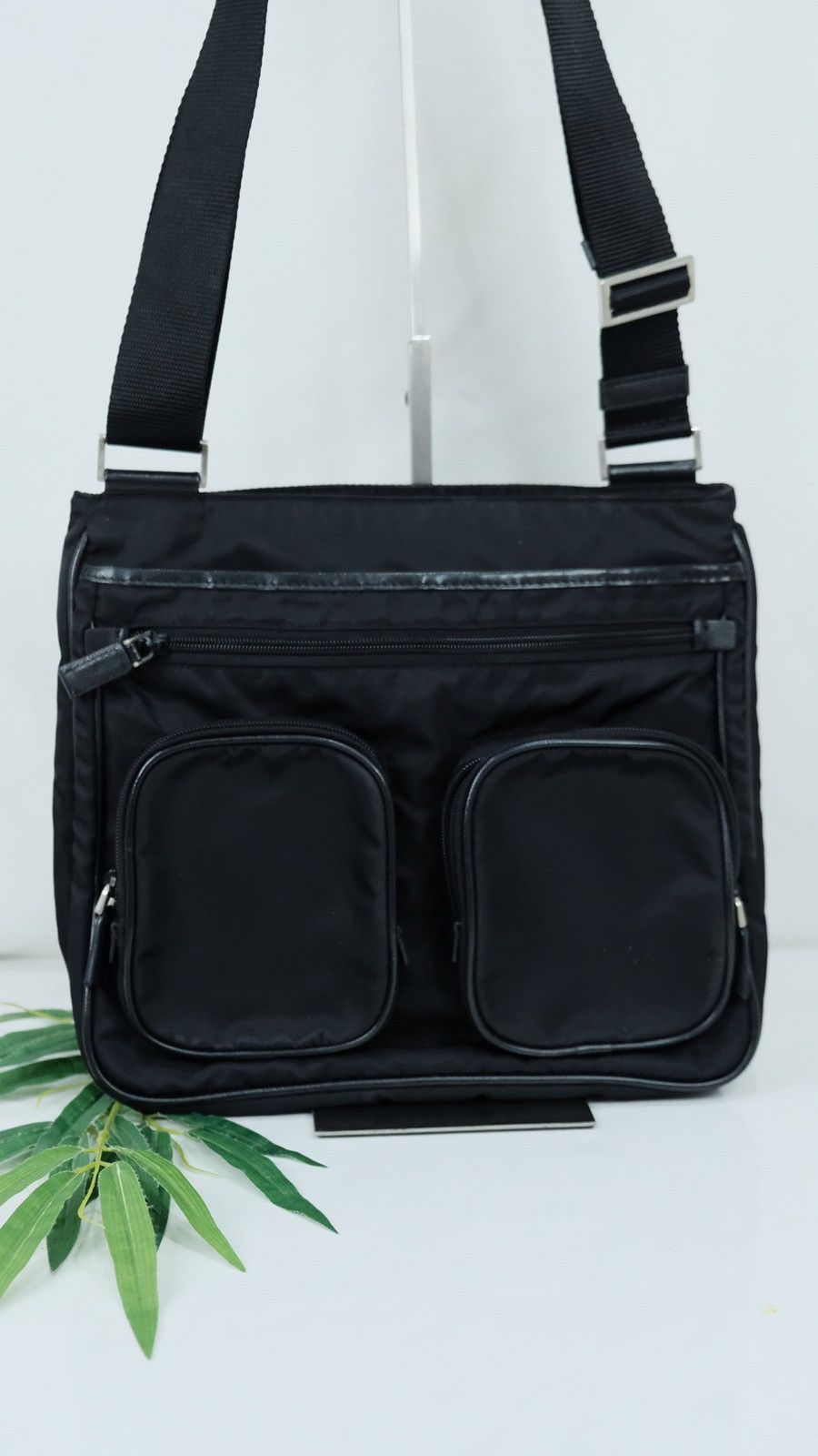 Authentic prada sling bag black nylon - 2