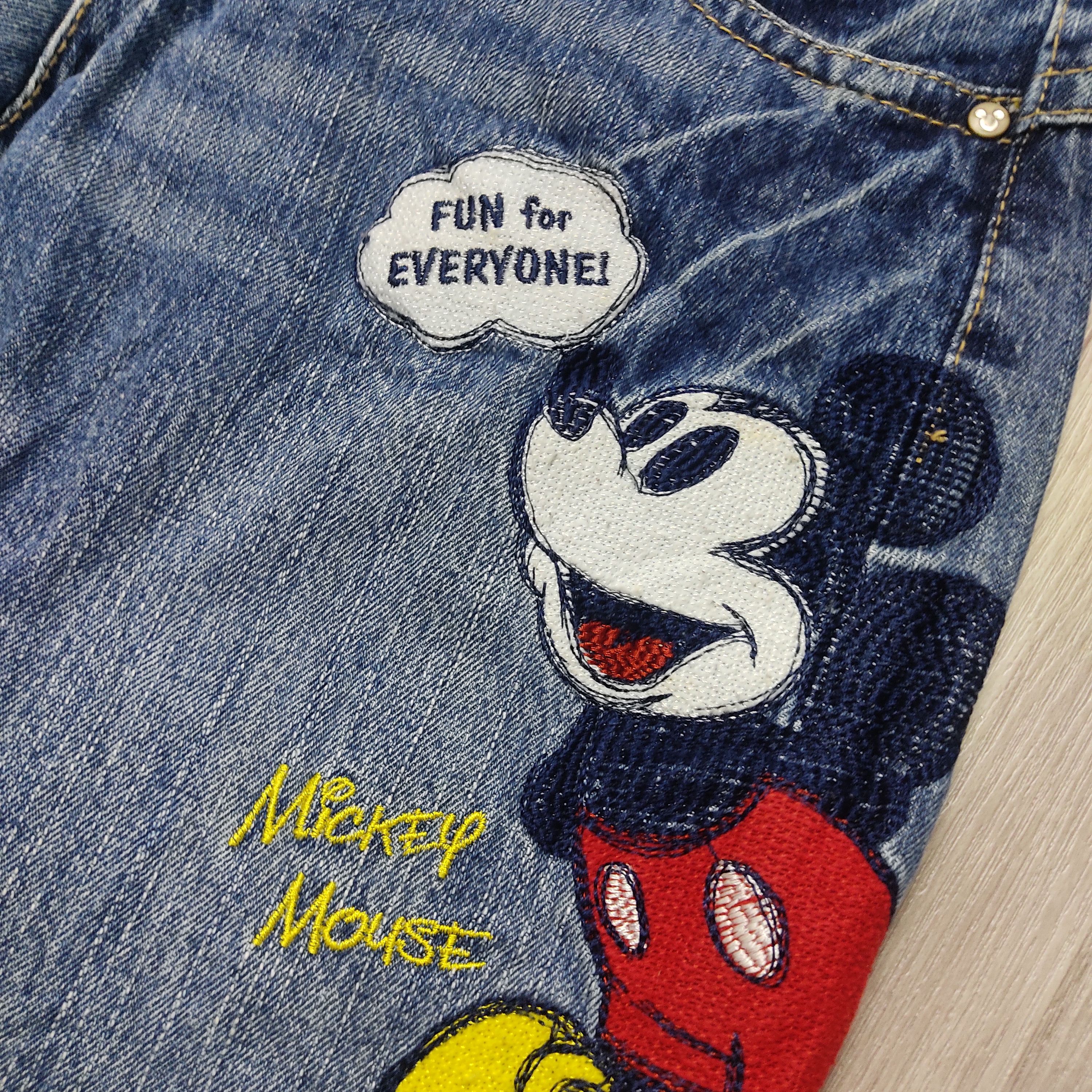 Disney MICKEY MOUSE Embroidered Distressed Denim Pants - 5