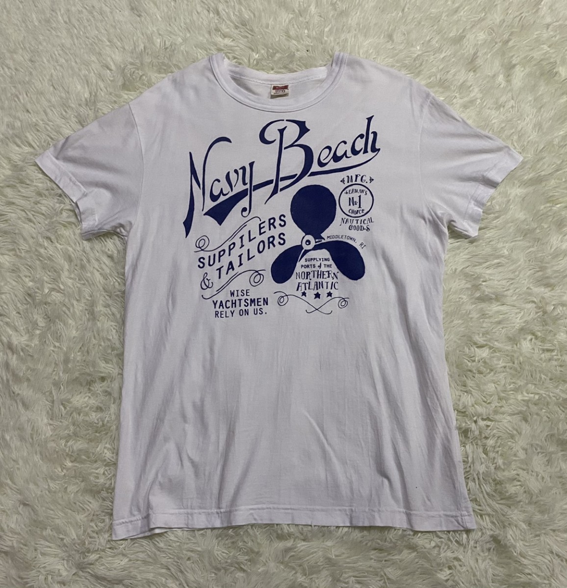 Beams Shirt Navy Beach Absorbent Printing - 3