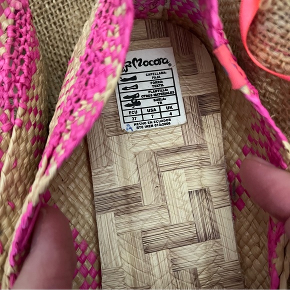 Mocora - Brand New Flats Handcrafted Lightweight Woven Pink/Tan - 5