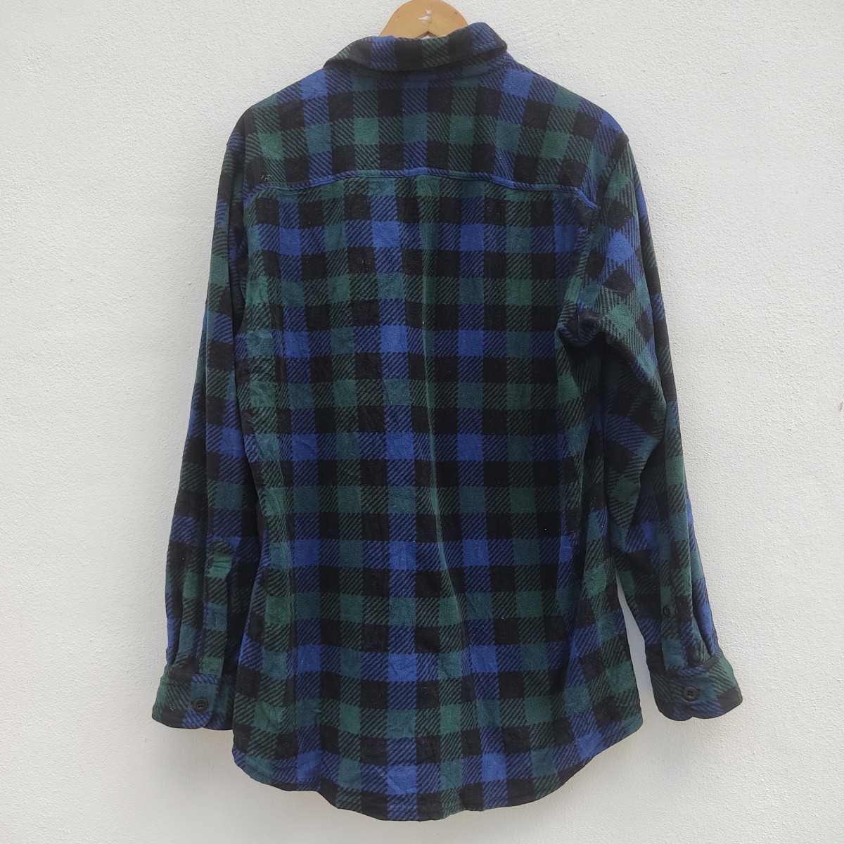 Uniqlo - Uniqlo Blue Green Thick Flannel Checked Long Sleeve Shirt - 2