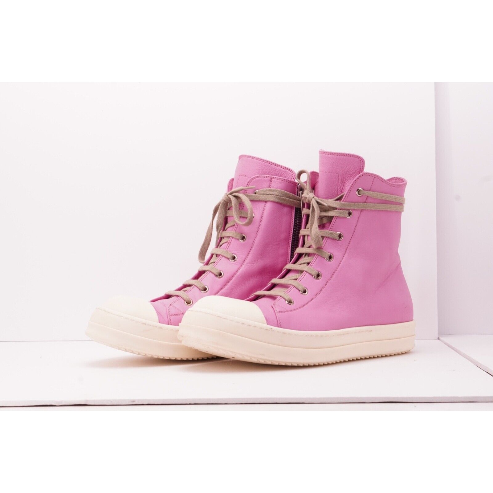 Ramones Pink High Top Sneaker Pink SS21 Side Zipper - 4