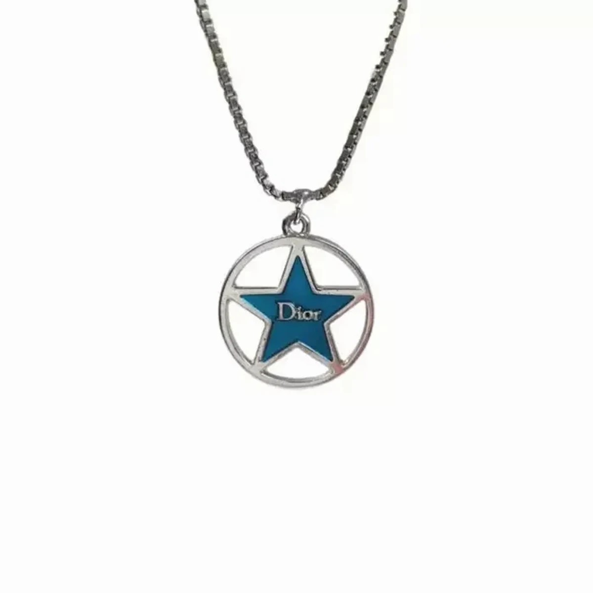 Star Pendant Necklace, Silver/Blue - 1