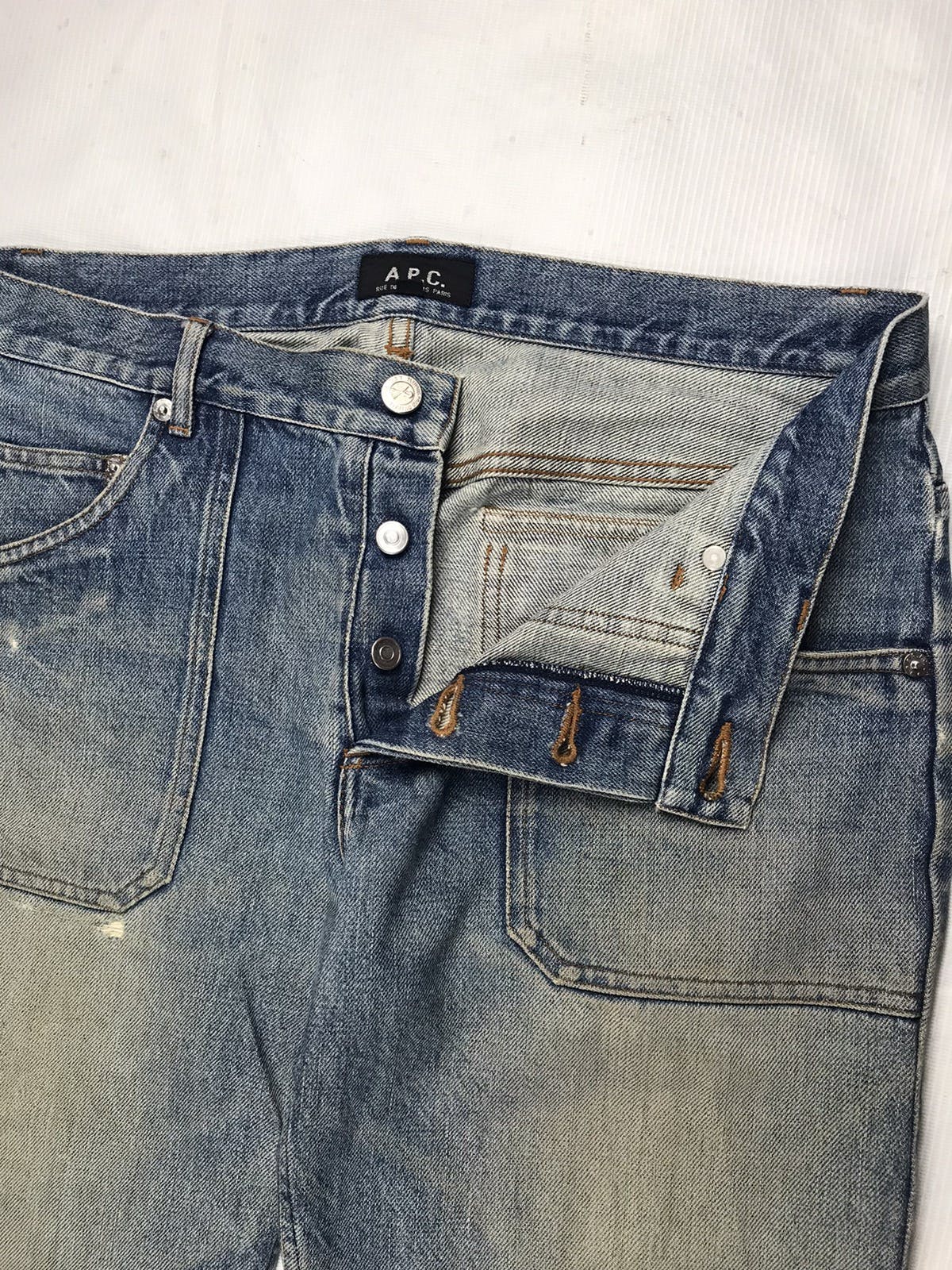 Rare!! A.P.C patch pocket distressed denim Made in Japan - 6