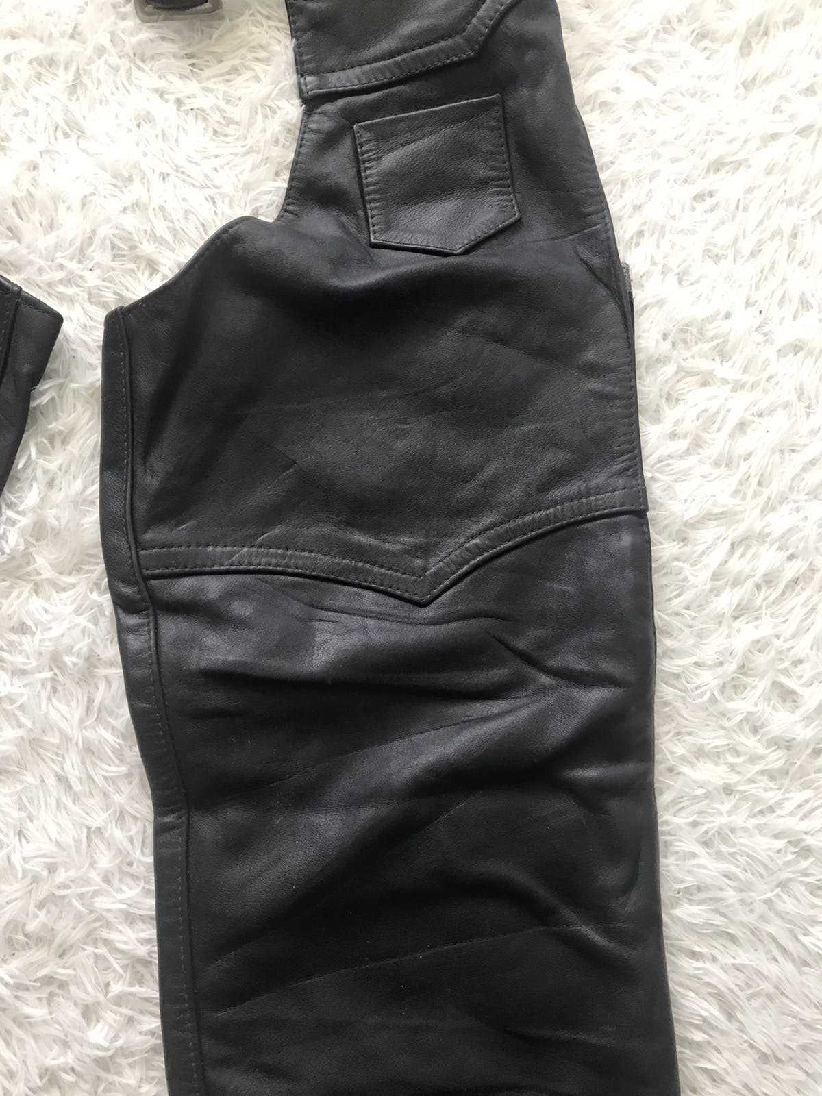 Schott NYC Motorcycle Leather Chaps Pant - 5