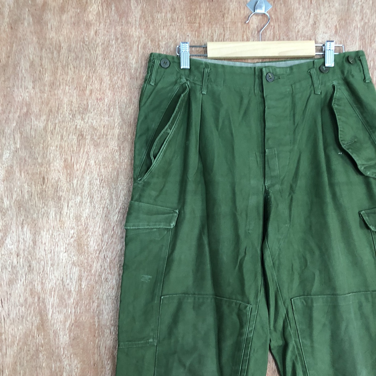 Vintage - Cargo Pants D96 Green Double knee multipocket pants #1474 - 6