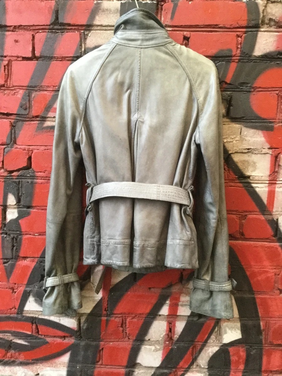 Costume National - Grey cropped trench coat - double breasted belted jacket - 2