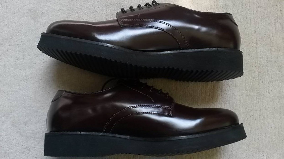 H By Hudson - Rare Burgundy Plattform Creeper Derby Dress Leather Shoes - 2