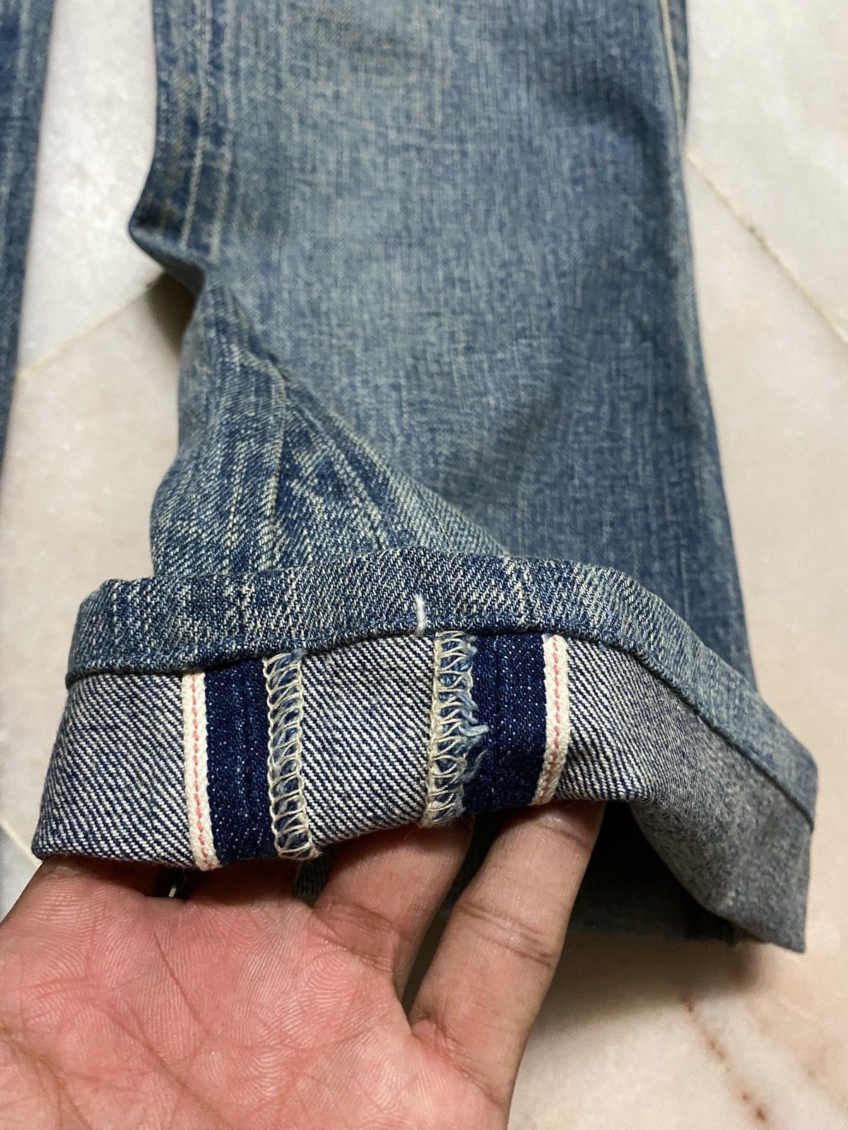 💥Flare💥Levis 505 insane Double Selvedge Jeans Waist 25-26 - 7