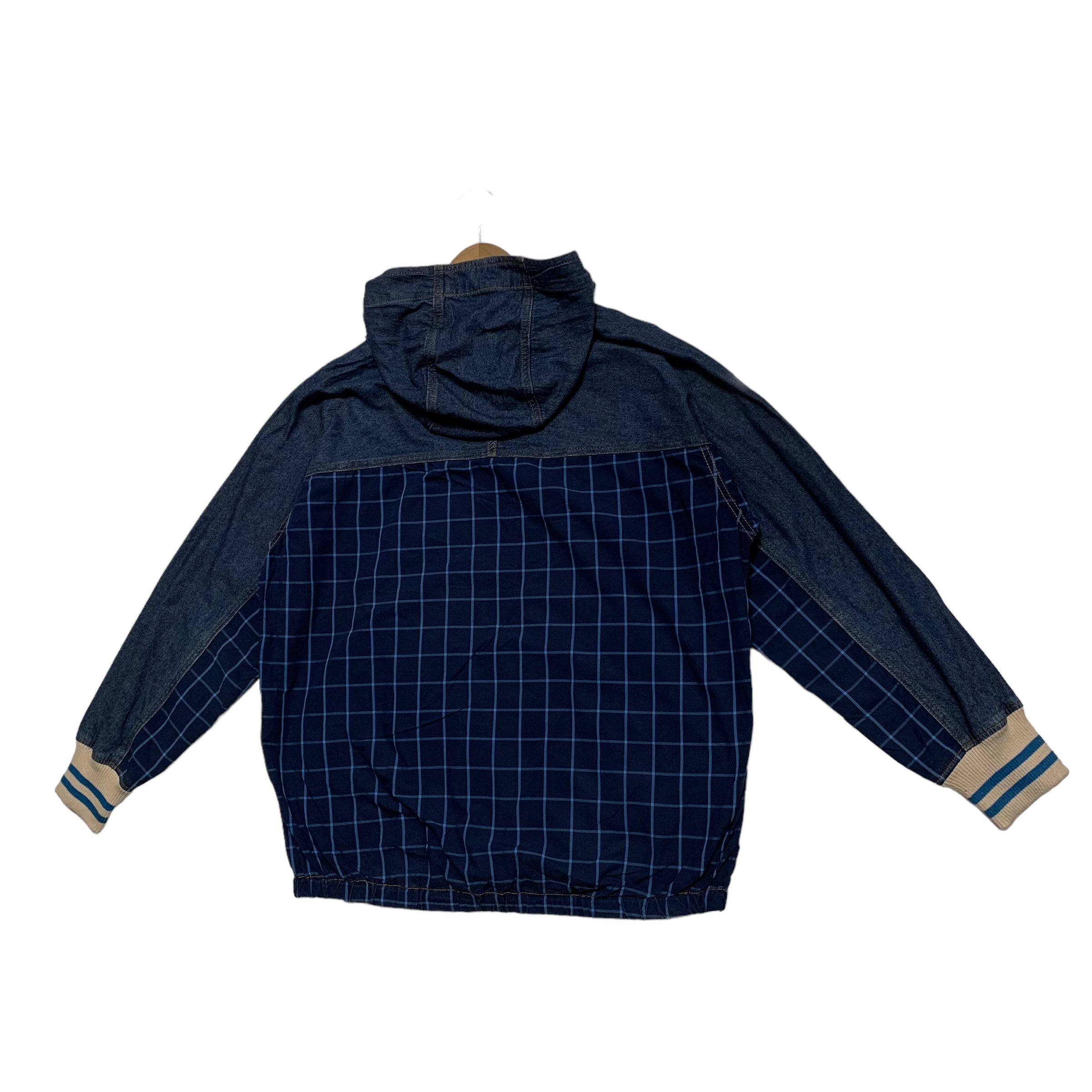 Frapbois By Issey Miyake Denim Plaid Hooded Jacket - 5