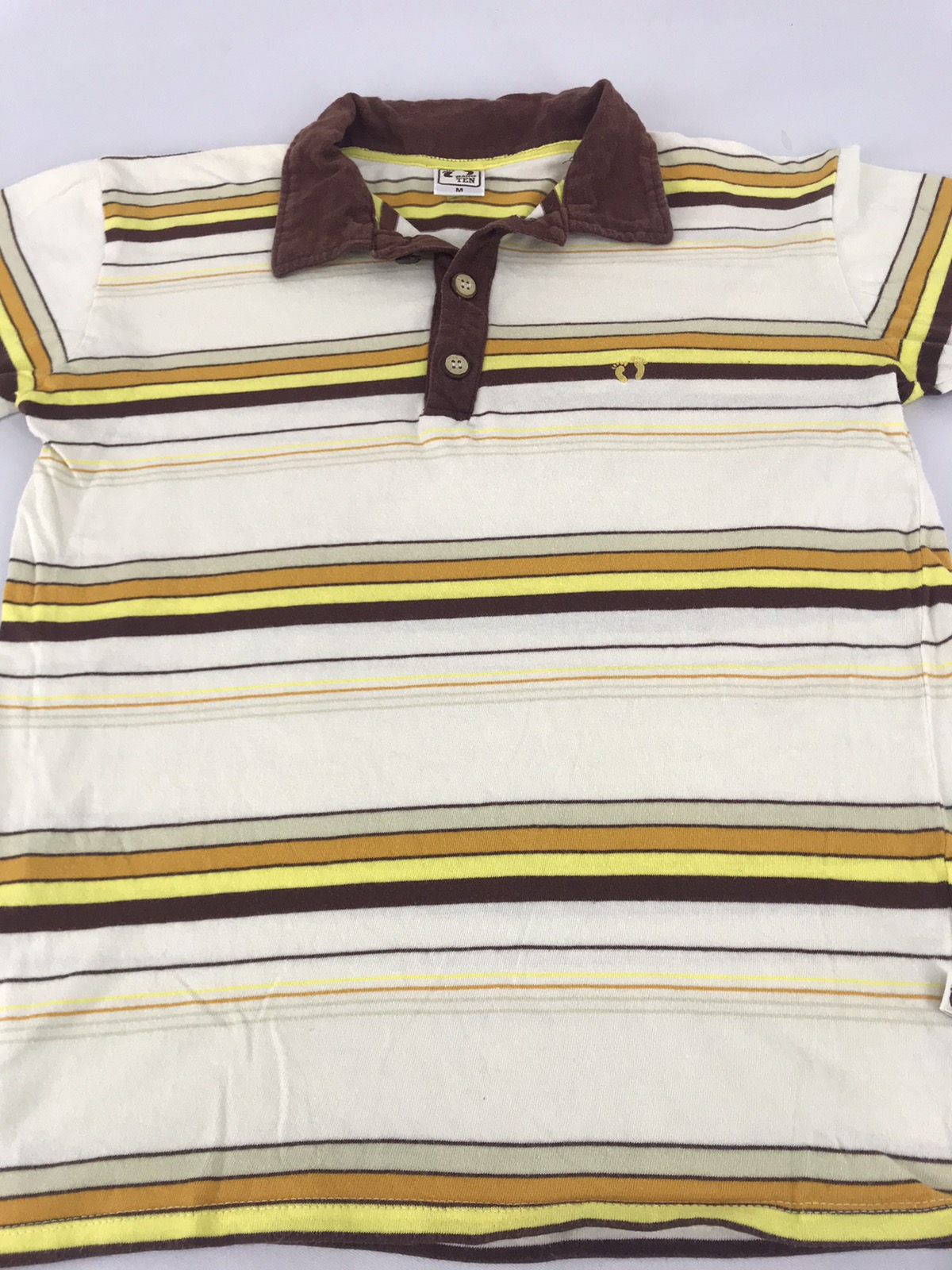Vintage - Hang Ten Classic Colorful Striped Surf Style Polo Tee - 4