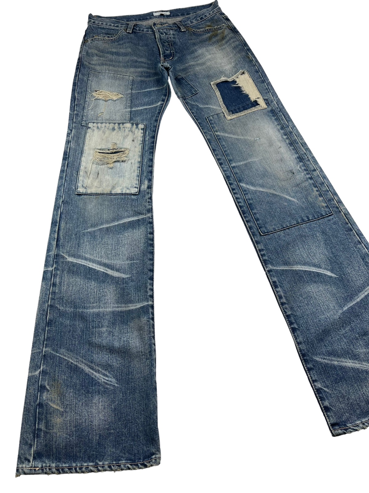 Distressed Denim - Patchwork Distressed Stunning Lure, Trashed Ripped Jeans - 4