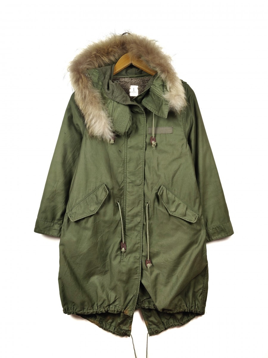 Adam et Rope - Fishtail Parka Long Jacket Fur Hoodie - 1