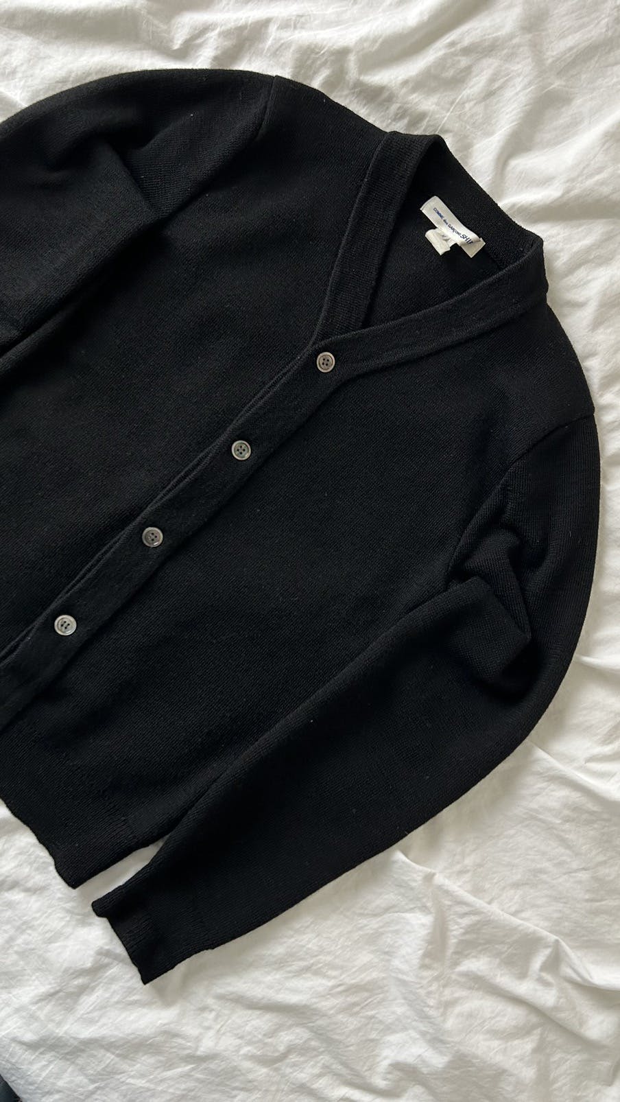 black premium wool cardigan . made in japan - 1