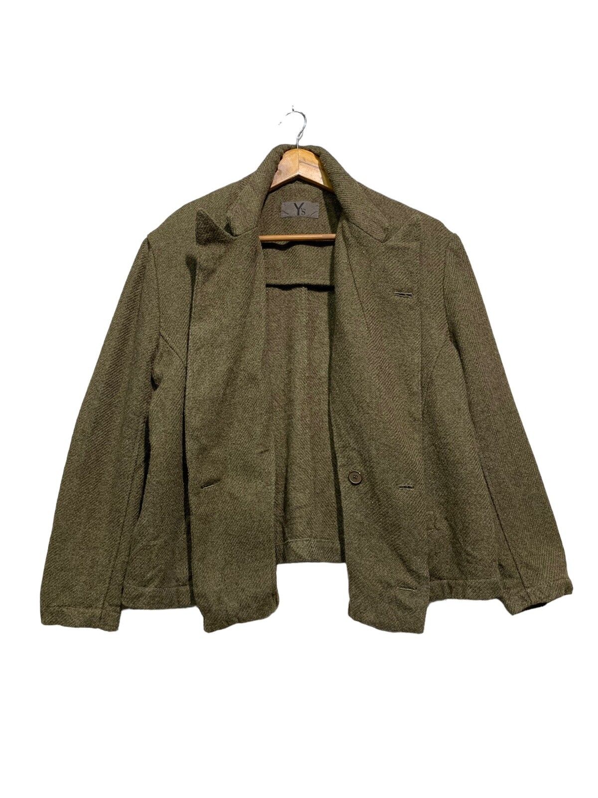 🔥Y’s WOOL DOUBLE BREAT JACKETS OLIVE GREEN - 1