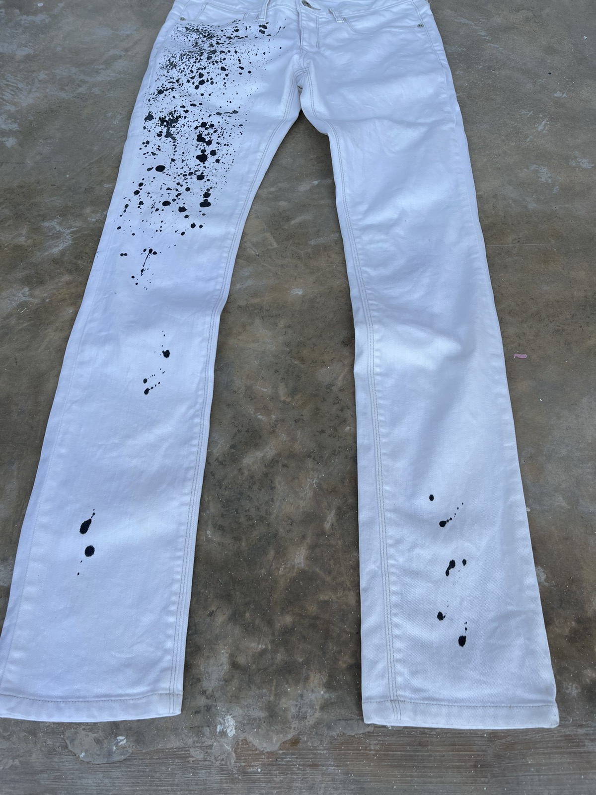 Black Barret by Neil Barret splash paint art skinny jeans - 7
