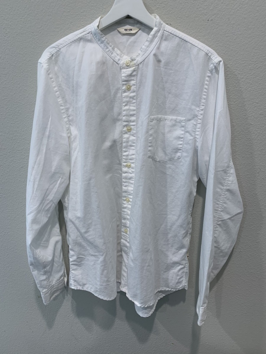 Nn07 - Cotton linen band collar Samuel shirt xl - 1