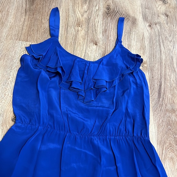 Amanda Uprichard Silk Ruffle Bright Royal Blue Mini Dress - 7