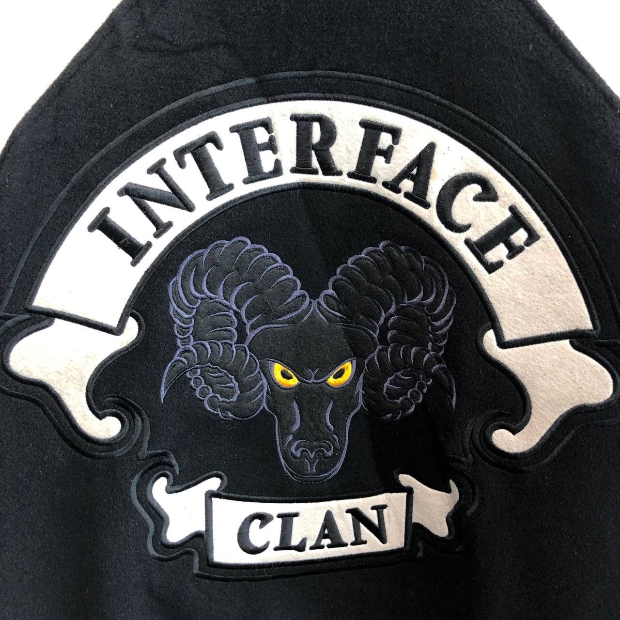 Vintage - Interface Clan Black Big Logo Varsity Jacket - 3