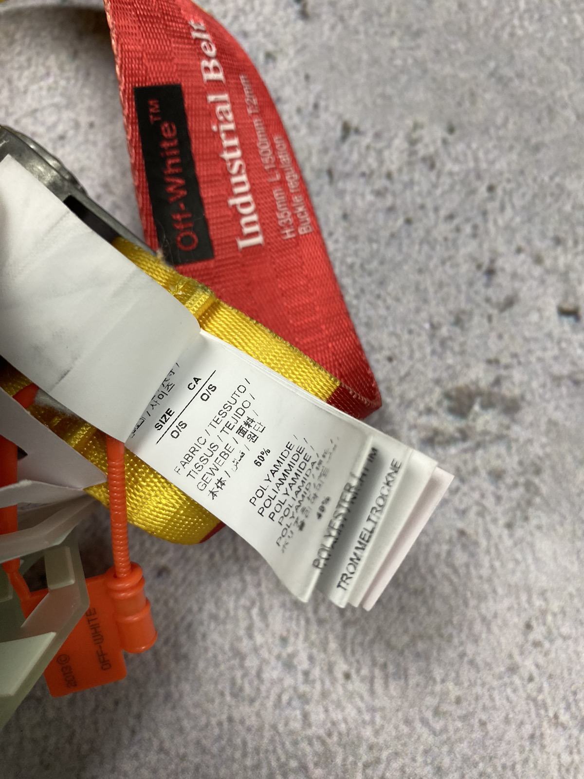 Off White industrial belt 2.0 belt red yellow - 6