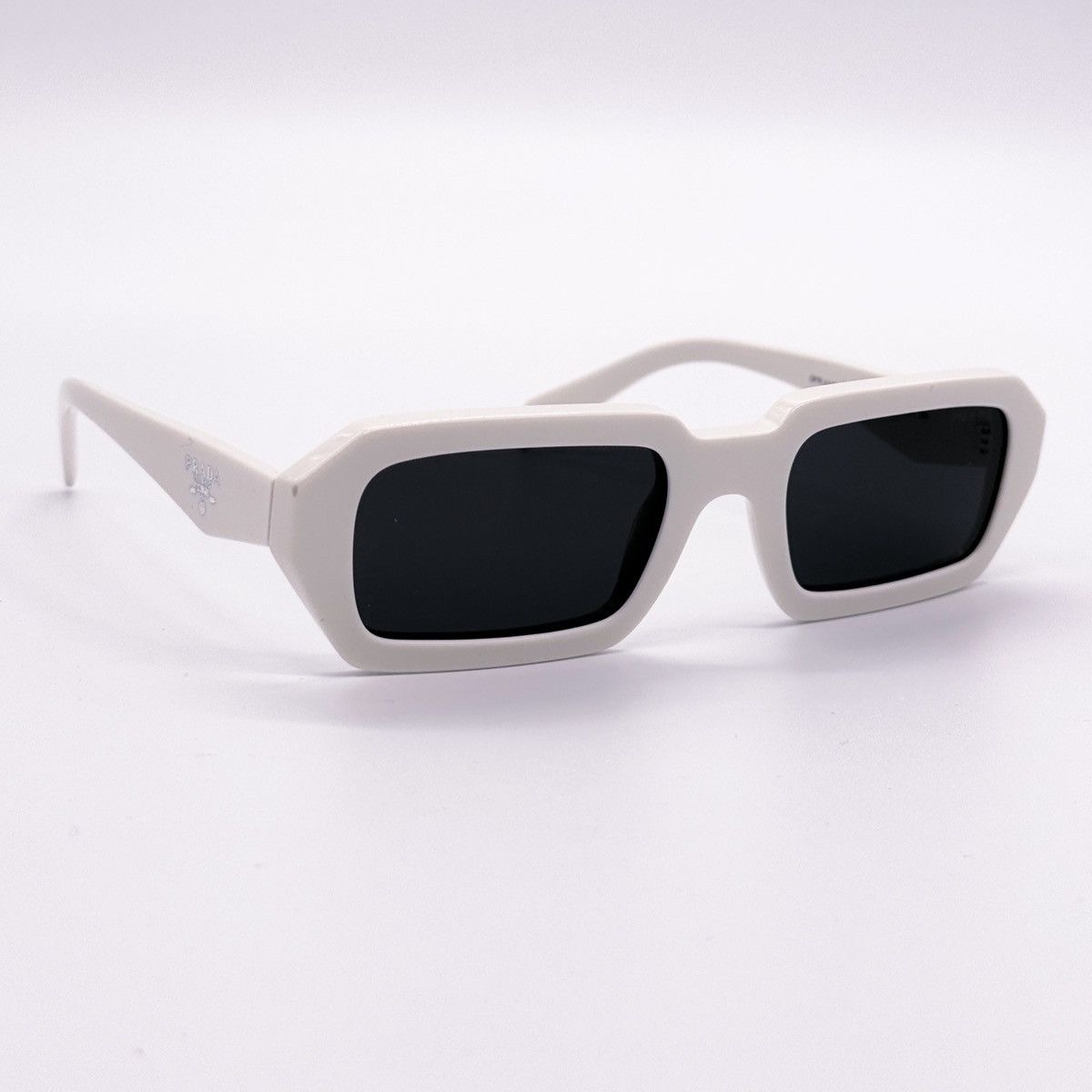 NEW PRADA PRA12S 17K08Z SUNGLASSES PRA 12S WHITE SPR A12 - 5