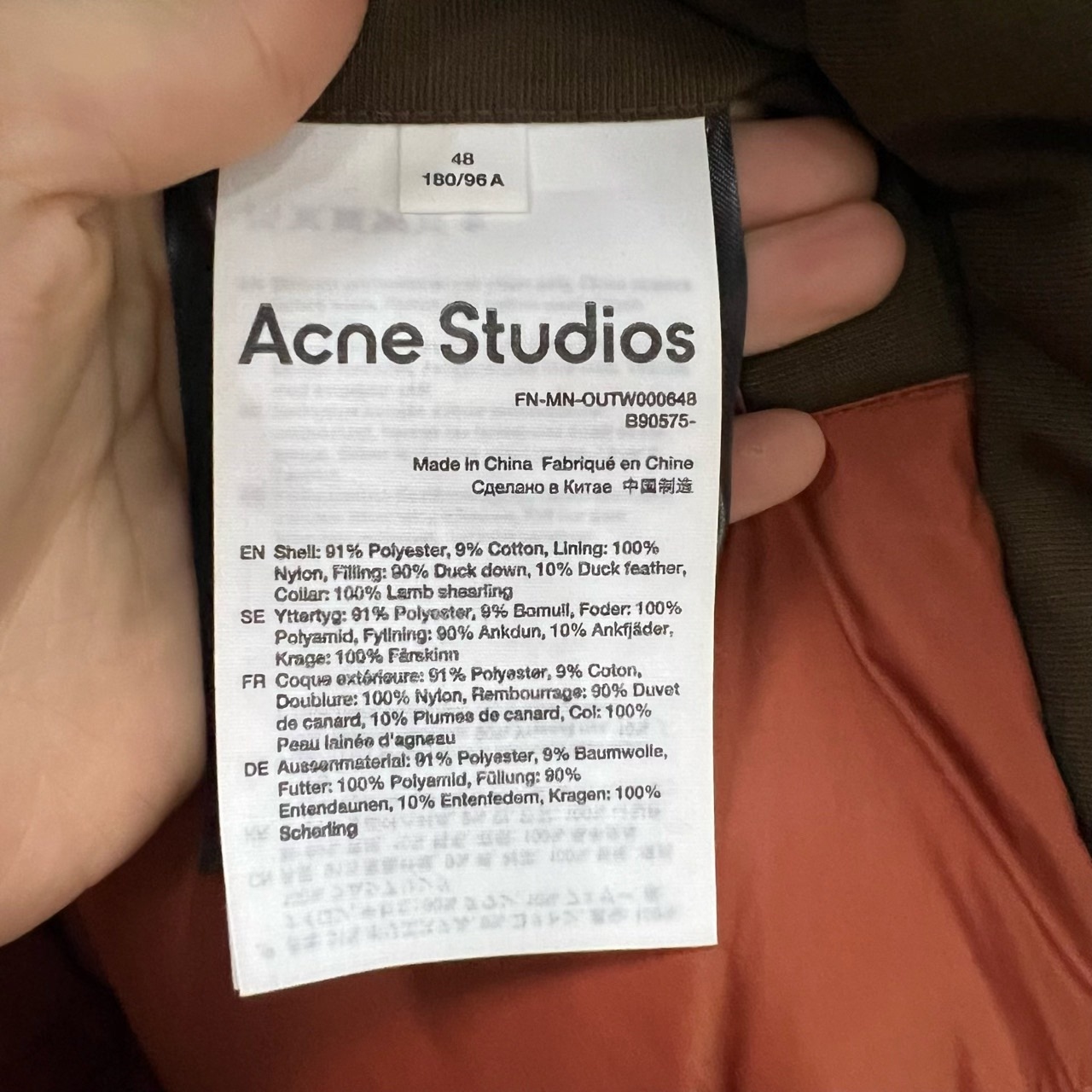 Acne Studios reflective detail logo down jacket - 4