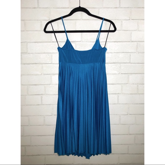 BoUBoU - Bright Blue Accordion Pleat Mini Dress - 2