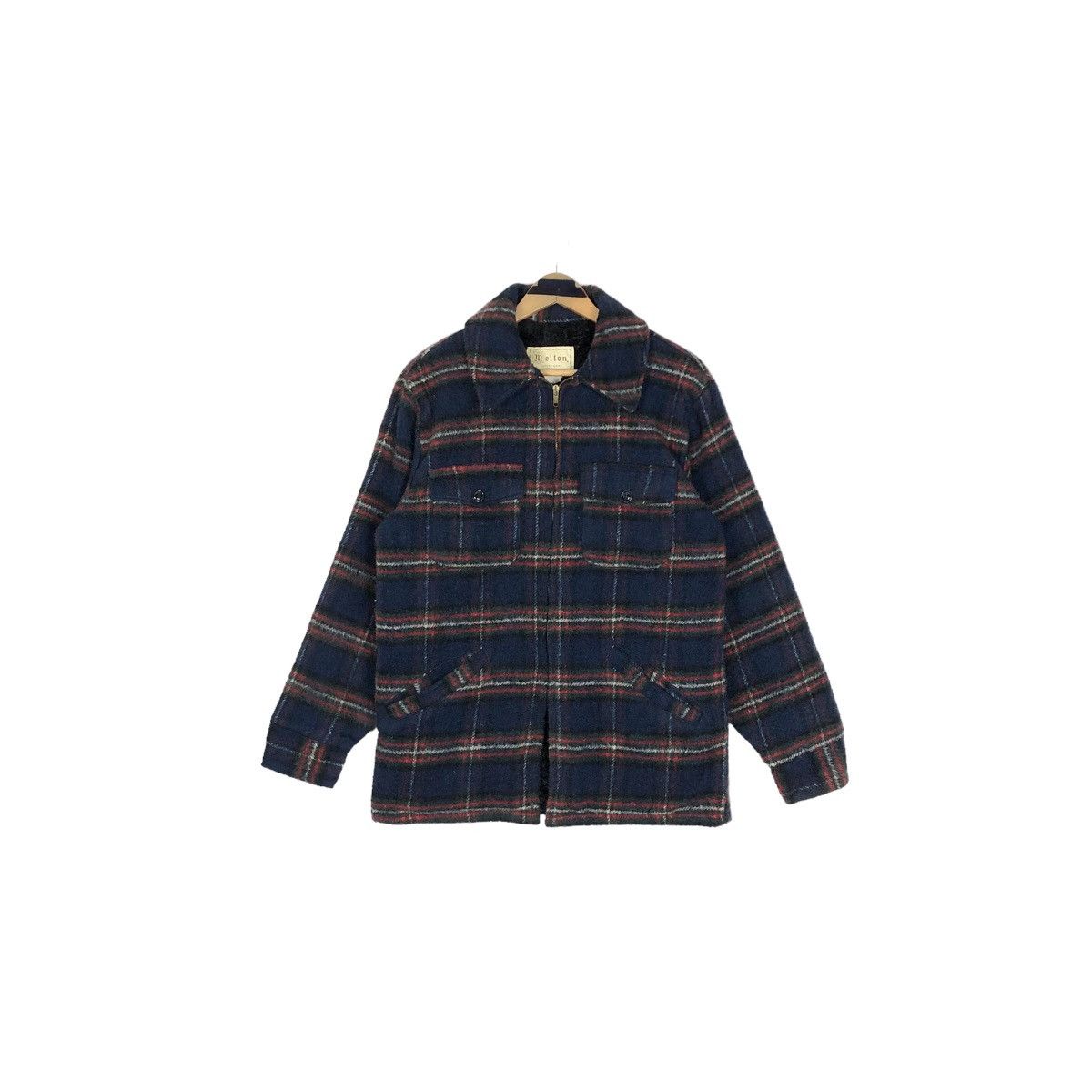 Vintage 90s Melton Outer Wear Wool Flannel Jacket - 2