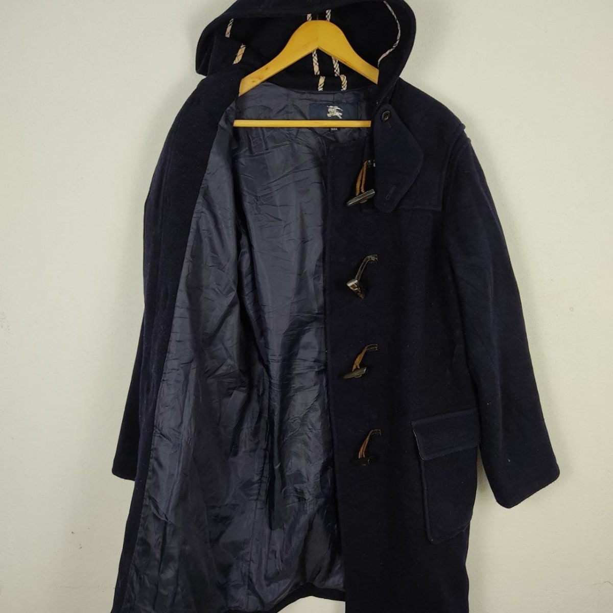 London Nova Check Wool Duffel Over Coat Jacket - 7