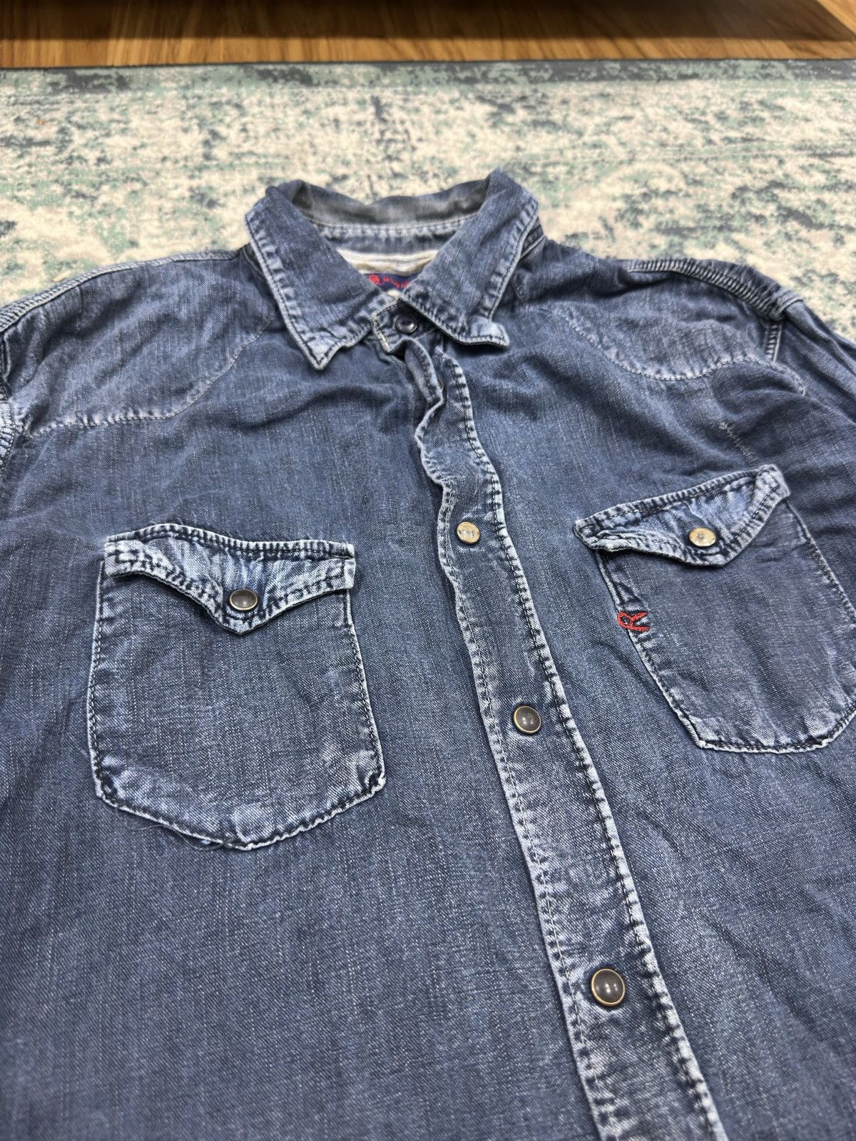 45rpm Japan Western Denim Wash Button Up Shirt - 7