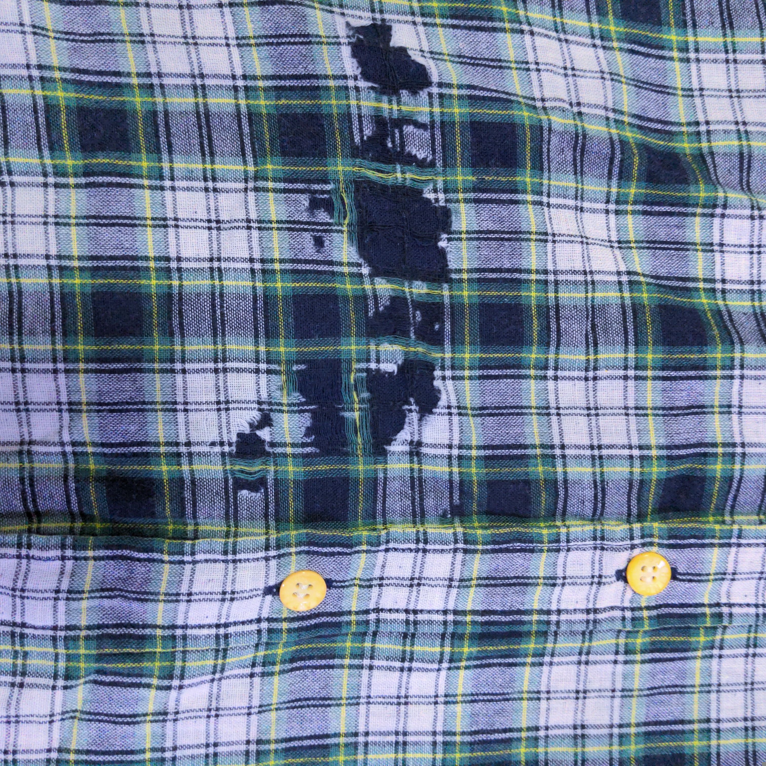 A Bathing Ape Distressed Green Mens Flannel - 5