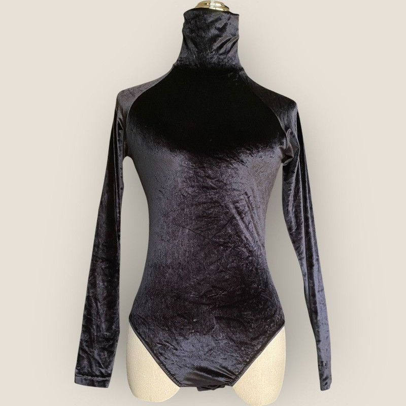 Vintage 1994 Tom Ford Era Stretch Velvet Bodysuit - 1