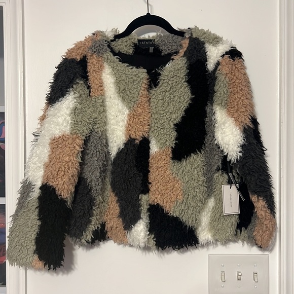 1. State - 1.STATE Patchwork Faux Fur Shaggy Jacket - 6