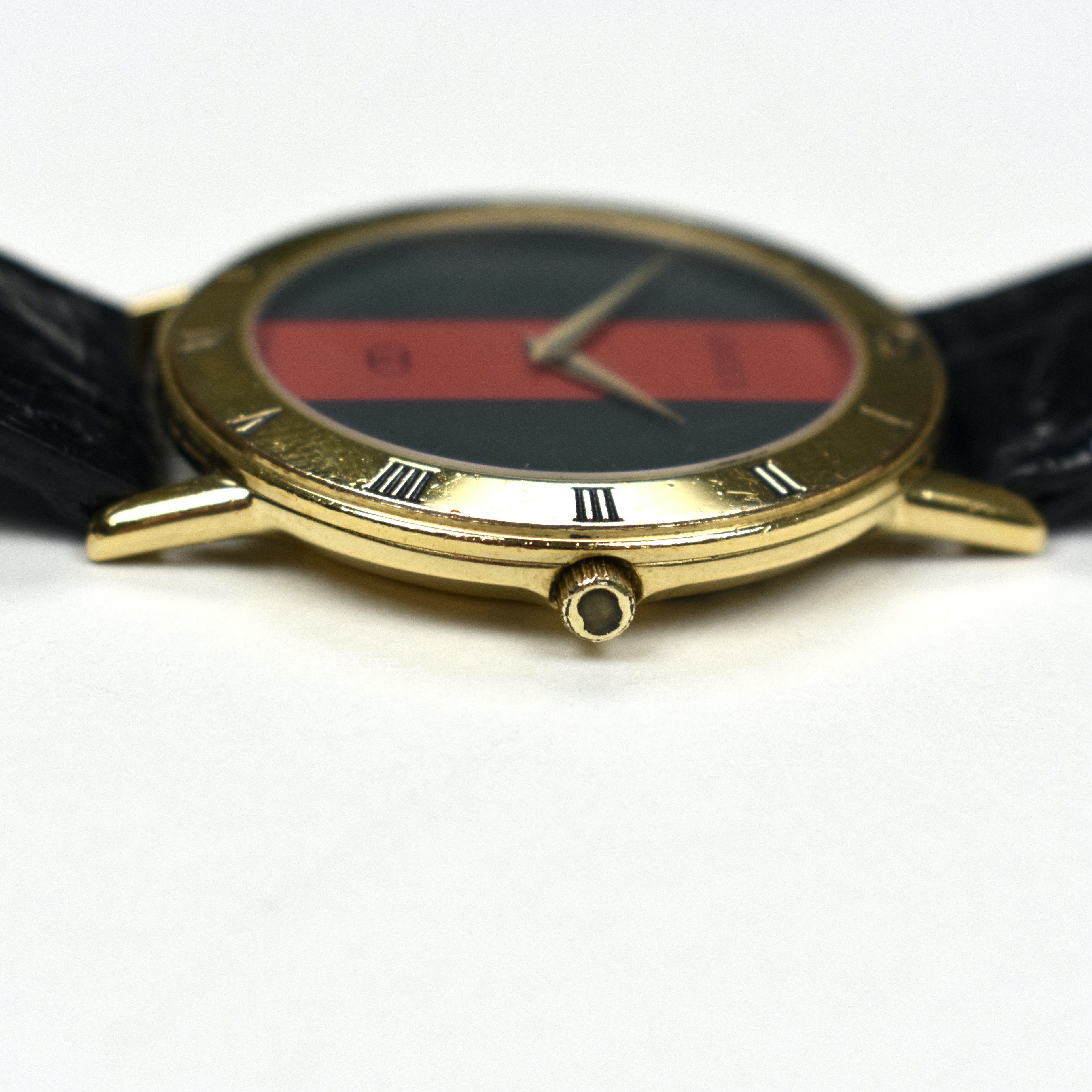 Gucci 3000M Gold Web Dial Watch - 10