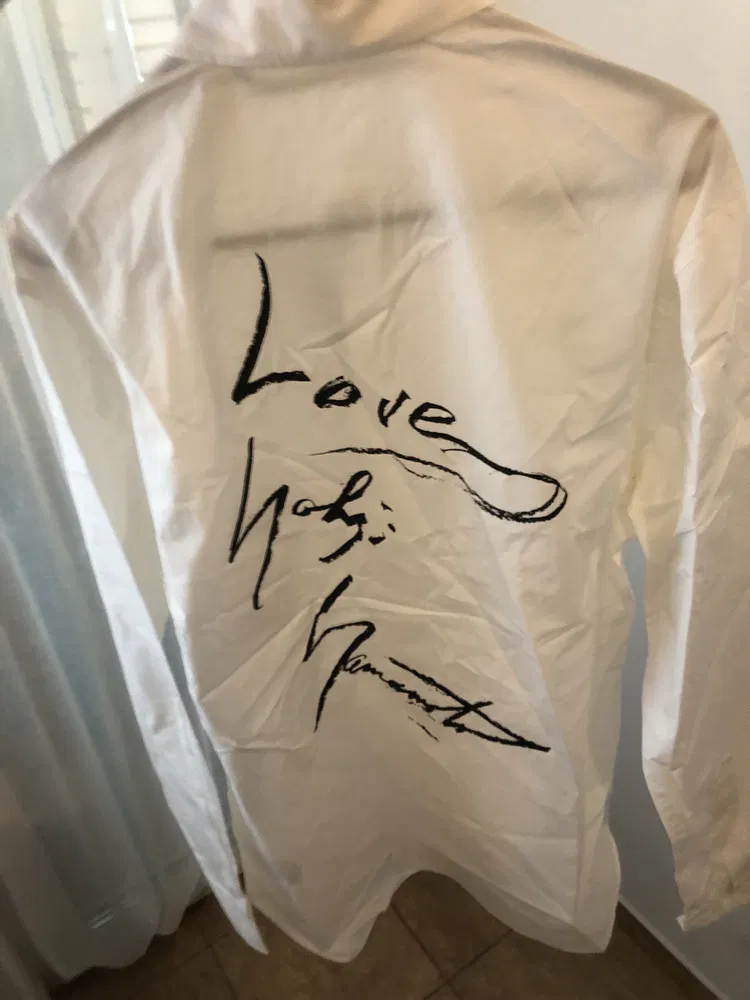 RARE Yohji Yamamoto Y-3 Adidas LOVE Shirt button up White - 2
