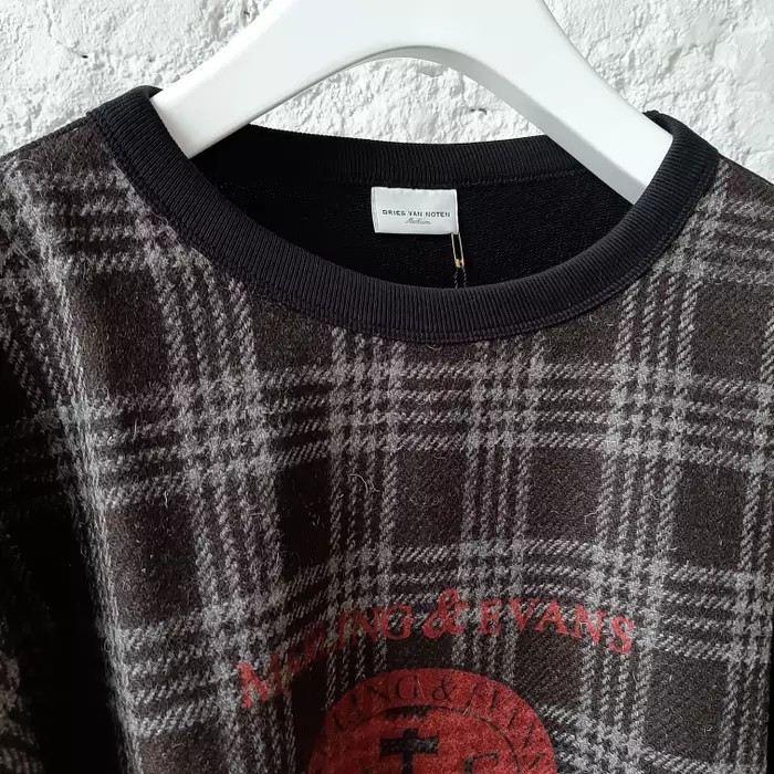 Dries Van Noten Marling & Evans wool and cotton plaid crewneck - 3