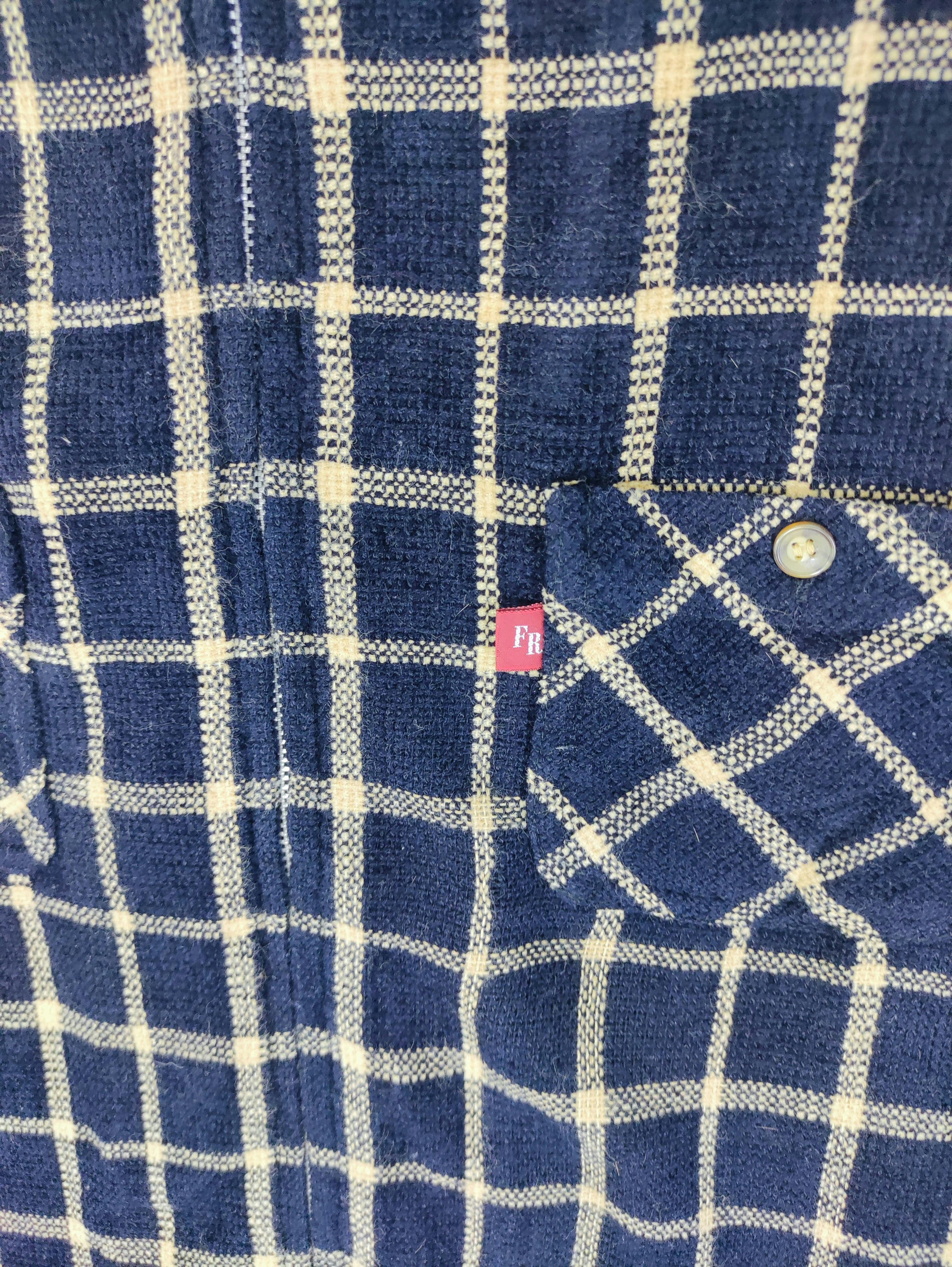 Vintage Flourish Field Jacket Checkered Zipper - 2