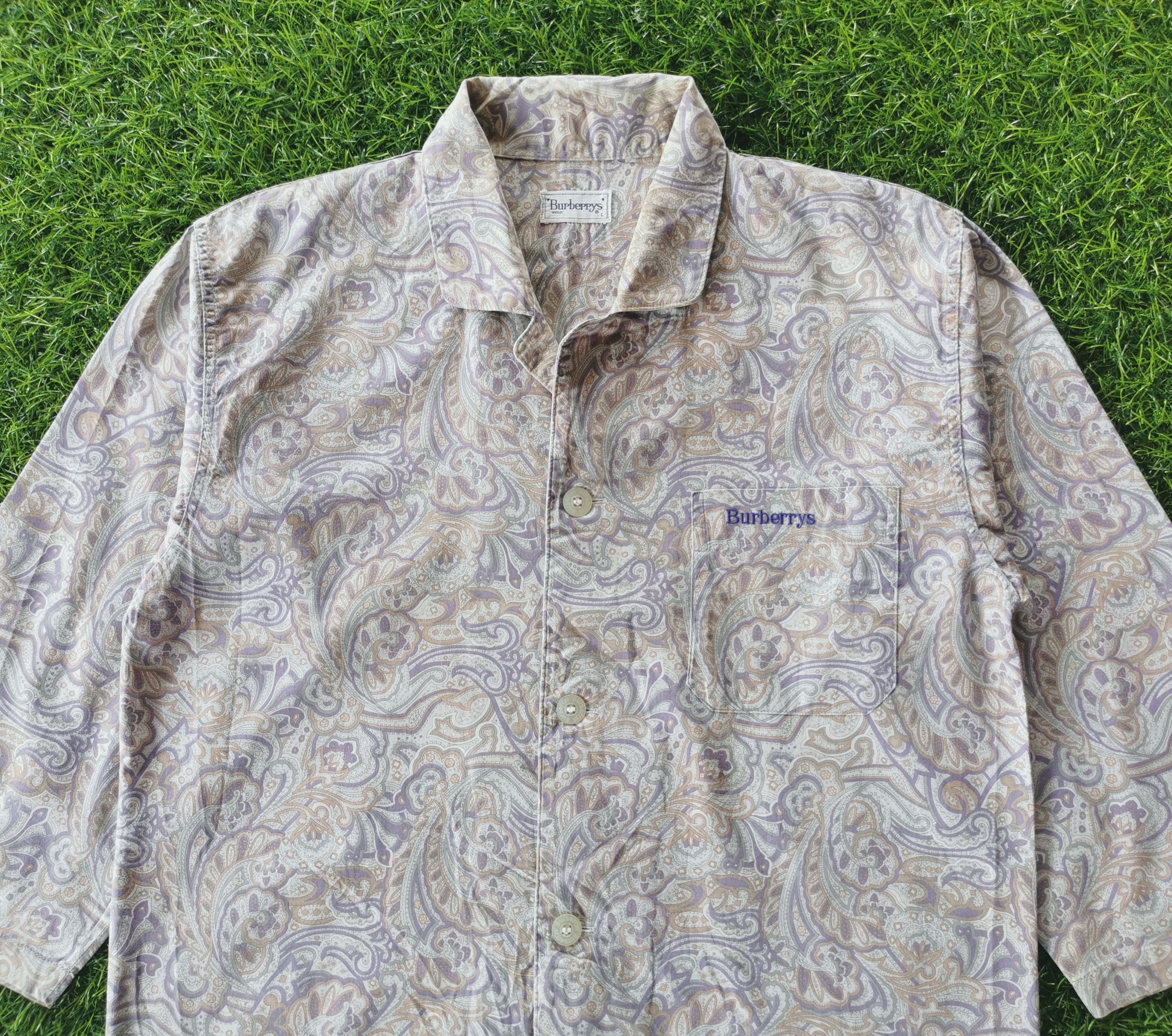 Vintage Burberrys Paisley Button Shirts Burberry - 1